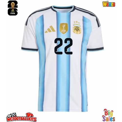 Argentina Lautaro Martinez #22 Replica Home Stadium Shirt for Women World Cup 2026 Short Sleeve
